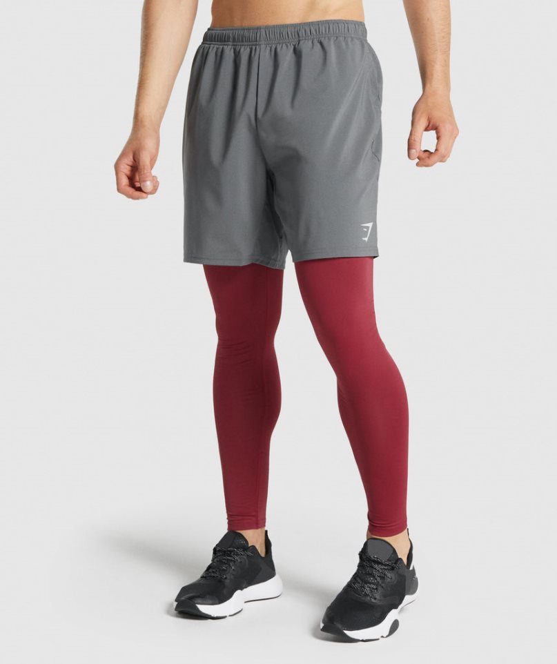 Men's Gymshark Element Baselayer Leggings Burgundy | NZ 8ANJVF